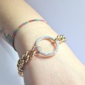 BRACCIALE IN ACCIAIO CON ANELLO BRILLANTINATO AL CENTRO cod.09