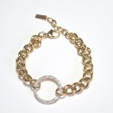 BRACCIALE IN ACCIAIO CON ANELLO BRILLANTINATO AL CENTRO cod.09
