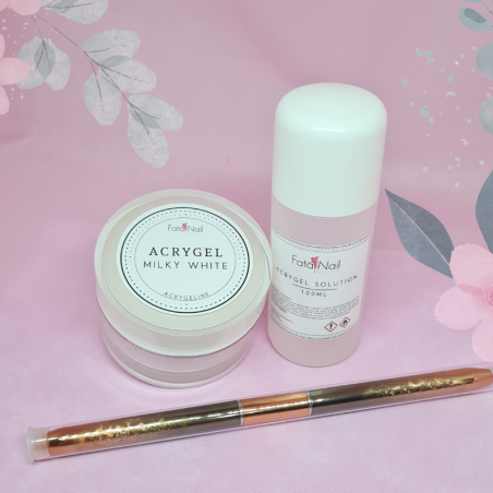 Essential Acrygel Kit "White Soluzione Pennello"