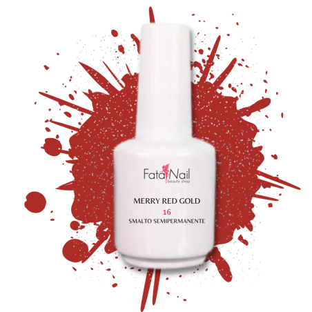 Smalto Semipermanente Fatanail 16 Merry Red Gold