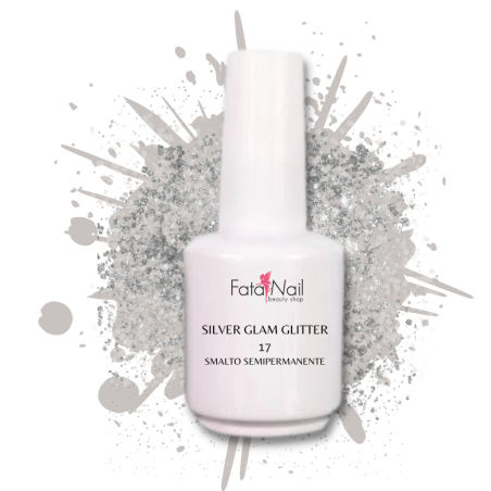 Smalto Semipermanente Fatanail 17 Silver Glam Glitter