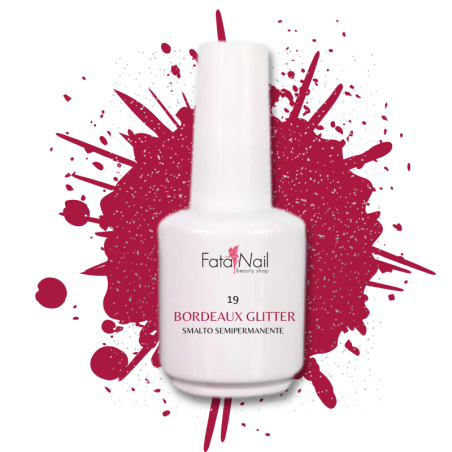 Smalto Semipermanente Fatanail 19 Bordeaux Glitter