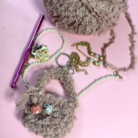 Portachiavi Miniatura Borsa Dolly Interamente Fatta a Mano Fatanail b11