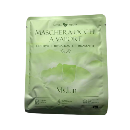 Maschera Occhi a Vapore Rilassante alla Menta – Autoriscaldante, Lenitiva e Rinfrescante (1pz)