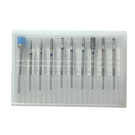 Set 10 Punte Fresa Cuticole Professionali