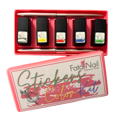 Kit Stickers Color Completo 5 Colori+2 Pennelli