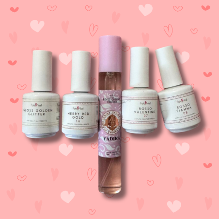 Kit Valentine Nails – 3 Colori + Lucido Glitter + Profumo Pocket + Pochette Decorazioni