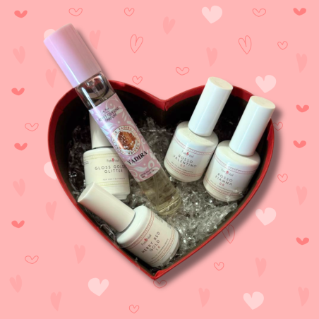 Kit Valentine Nails – 3 Colori + Lucido Glitter + Profumo Pocket + Pochette Decorazioni
