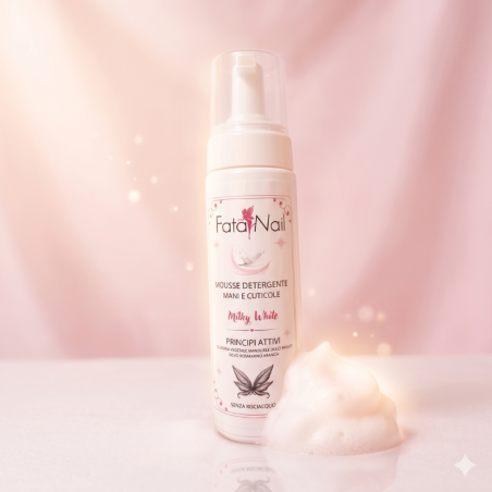 Mousse Detergente Mani e Cuticole "Milky White" – Senza Risciacquo (200 ml)