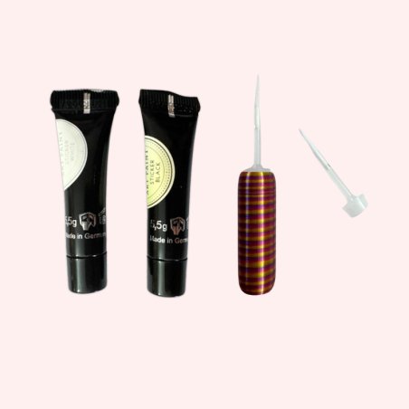 Kit Paint Nail Art French - 2 Gel Paint con 2 Pennelli Liner