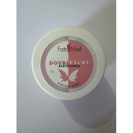 DOUBLEACRY Babyboomer Hard – Acrygel Bifasico 2-in-1 Rosa Latte & Bianco Perlato Glitter (30g)