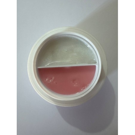 DOUBLEACRY Babyboomer Hard – Acrygel Bifasico 2-in-1 Rosa Latte & Bianco Perlato Glitter (30g)