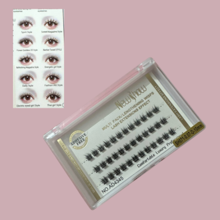 Ciglia Finte Autoadesive a Ciuffetti 12mm– Effetto Extension Senza Colla (Durata 7+ Giorni)