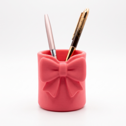 Porta pennelli Rosa Con Fiocco